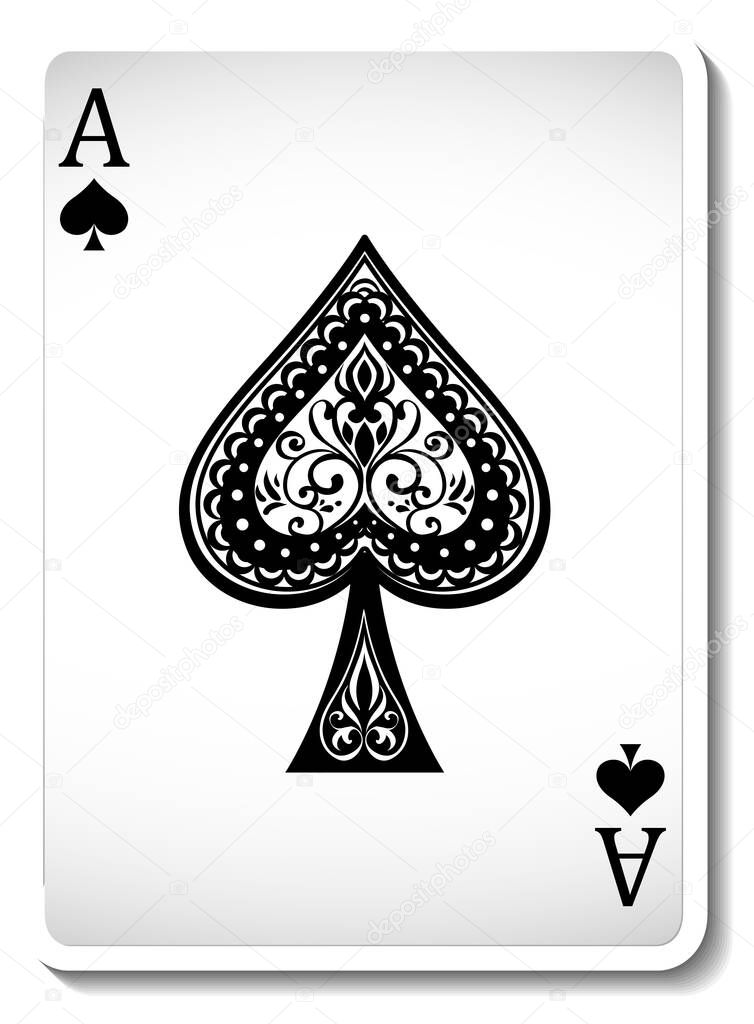 Ace of Spades Playing Card Isolated illustration