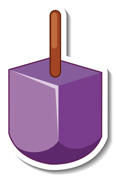 Illustrazione Adesivo Del Fumetto Del Bastone Del Gelato Viola — Vettoriale Stock