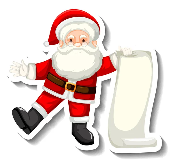 Санта Клаус Держит Чистые Бумажные Иллюстрации — стоковый вектор