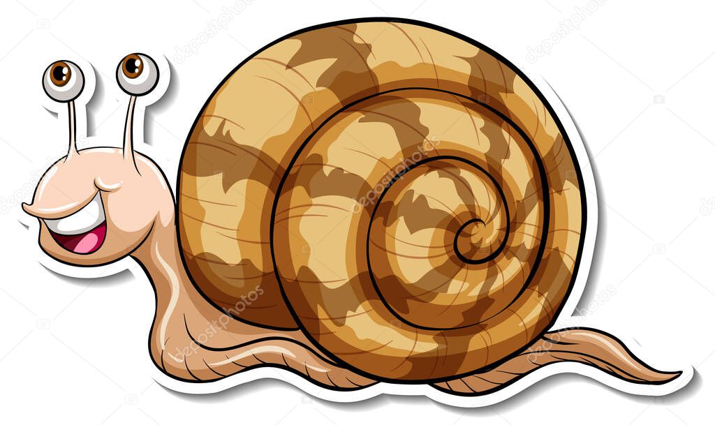 Snail animal cartoon sticker illustration