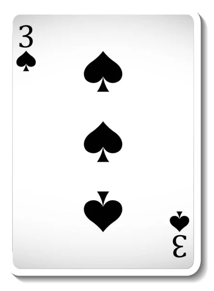 Three Spades Playing Card Isolated Illustration — Stock Vector