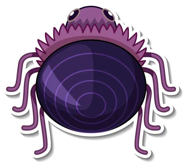 Purple Spider Cartoon Style Illustration — Stock Vector