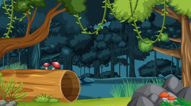 Doğa orman manzarası arkaplan çizimi