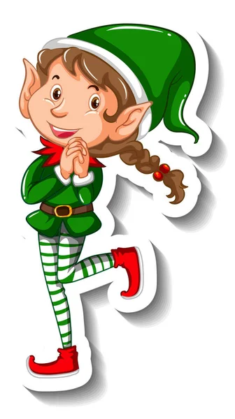 Elfe Noël Illustration Personnage Dessin Animé — Image vectorielle