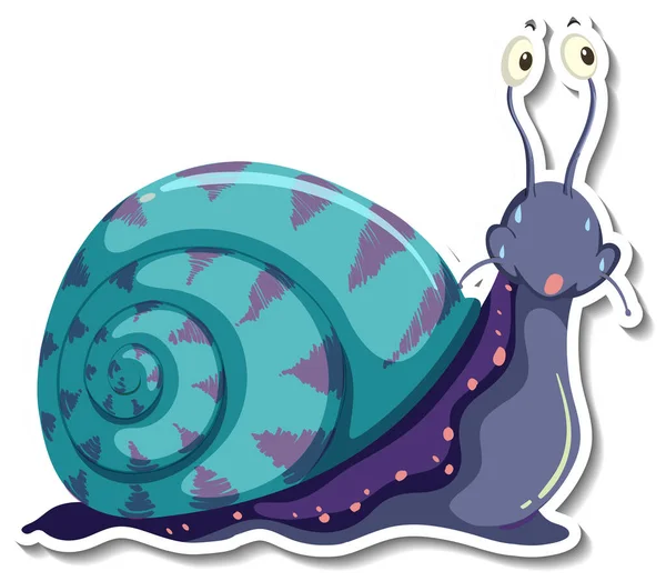 Eine Schnecke Tier Cartoon Aufkleber Illustration — Stockvektor