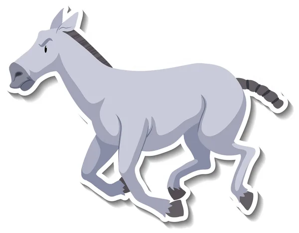 Ein Pferd Läuft Animal Cartoon Sticker Illustration — Stockvektor