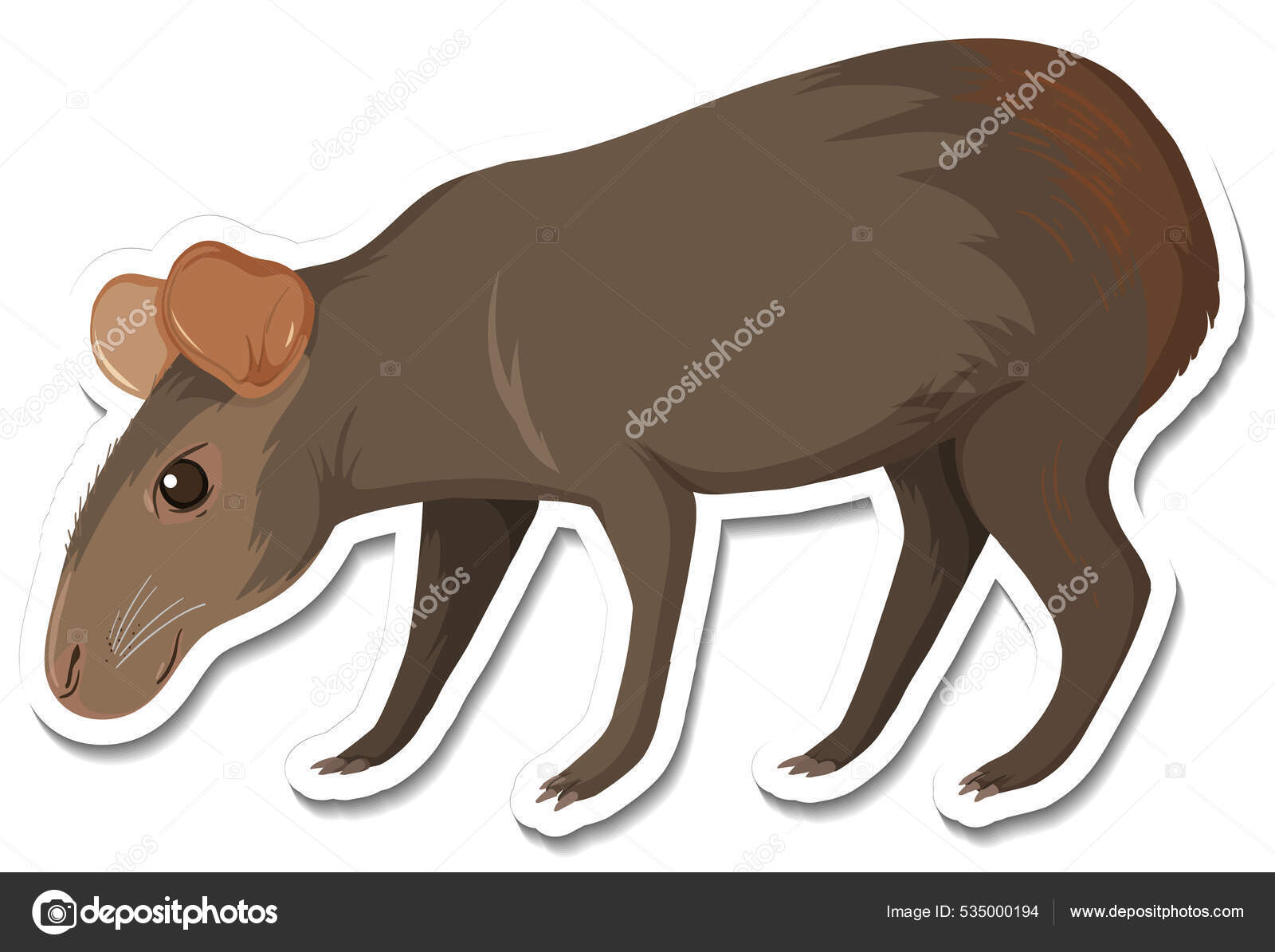 Um personagem de desenho animado de capivara com fundo branco