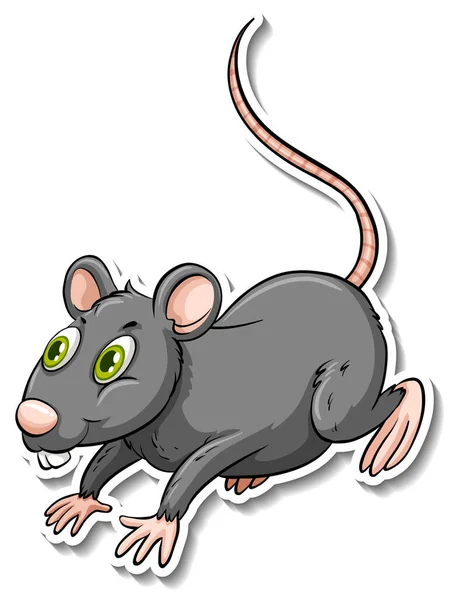 Иллюстрация Наклейки Изображением Серых Крыс — стоковый вектор