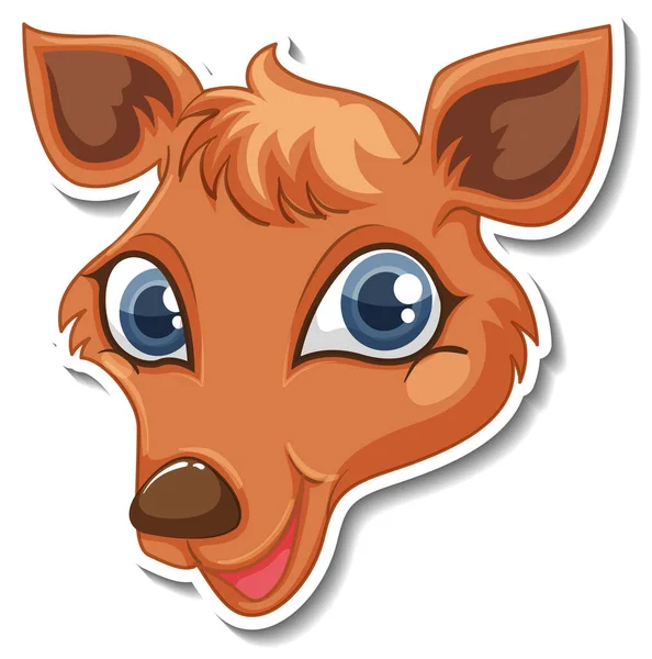 Head Deer Animal Cartoon Sticker Illustration — Stock Vector