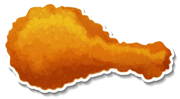 Fried Chicken Drumstick Cartoon Style Ilustracja — Wektor stockowy