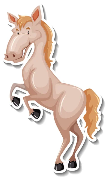 Horse Animal Cartoon Sticker Illustration — Vetor de Stock