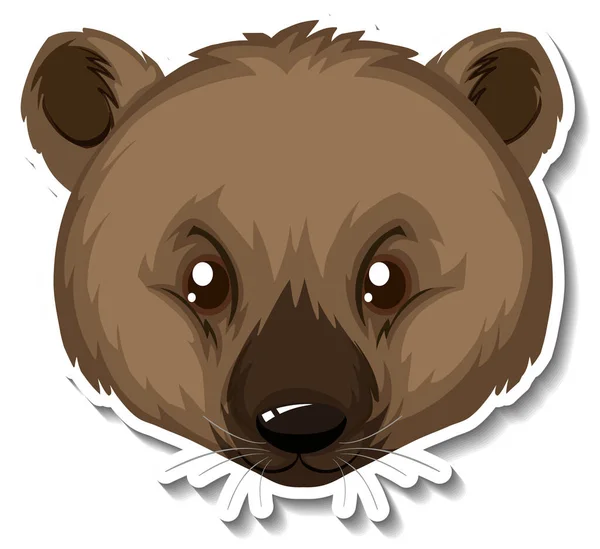Head Bear Animal Cartoon Sticker Illustration — Vetor de Stock