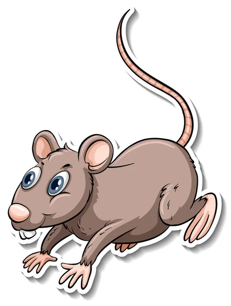 Eine Ratte Tier Cartoon Aufkleber Illustration — Stockvektor