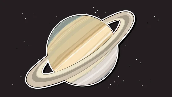 Thumbnail Design Saturn Planet Space Illustration — Archivo Imágenes Vectoriales