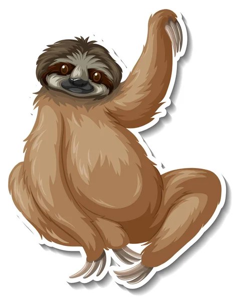 Sloth Animal Cartoon Sticker Illustration — 图库矢量图片