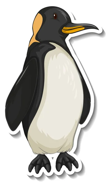 Pinguïn Dier Cartoon Sticker Illustratie — Stockvector