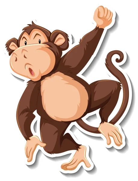 Maimuță Dans Animal Desen Animat Autocolant Ilustrare — Vector de stoc