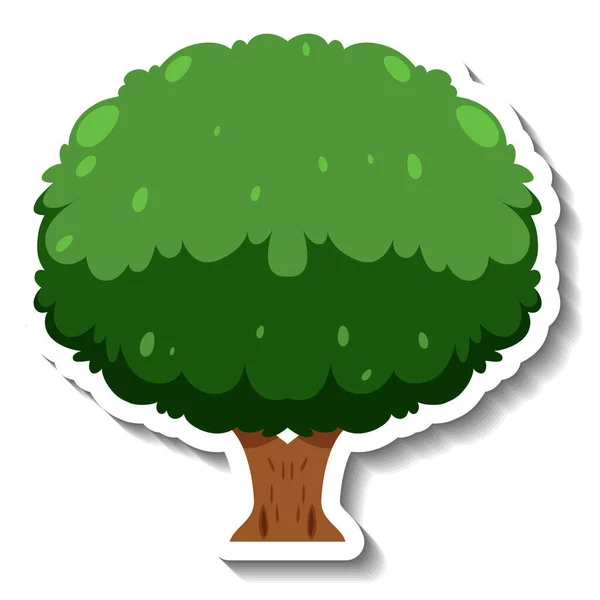Isolado Desenho Animado Árvore Adesivo Ilustração — Vetor de Stock