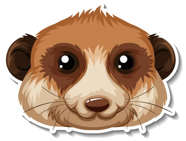 Head Meerkat Animal Cartoon Sticker Illustration — Vettoriale Stock