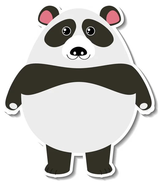 Mollig Panda Dier Cartoon Sticker Illustratie — Stockvector