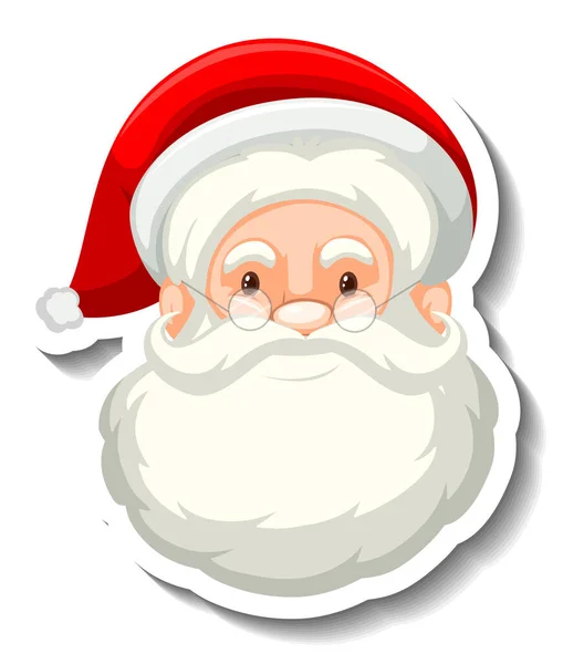 Rosto Papai Noel Sobre Fundo Branco Ilustração —  Vetores de Stock