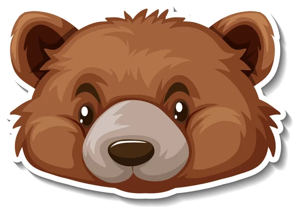 Head Bear Animal Cartoon Sticker Illustration — Stock Vector