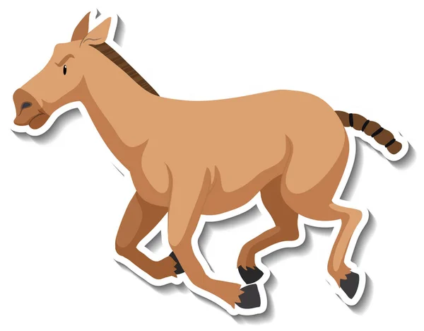 Horse Animal Cartoon Sticker Illustration — стоковый вектор