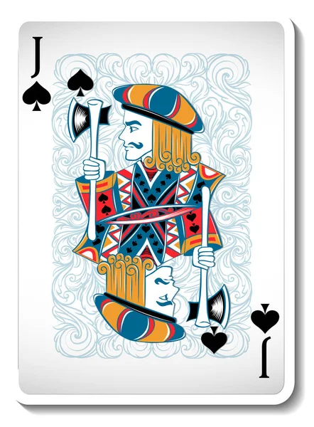 Jack Spades Carte Jouer Illustration Isolée — Image vectorielle