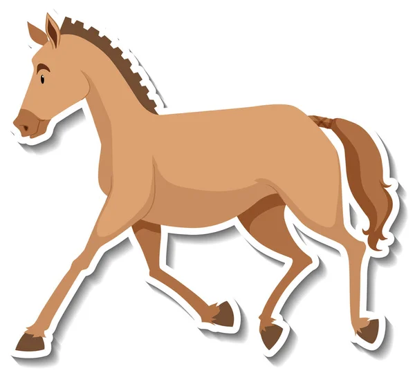 Horse Animal Cartoon Sticker Illustration — Stockvektor
