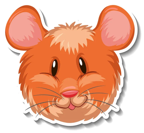 Kopf Des Hamsters Animal Cartoon Sticker Illustration — Stockvektor