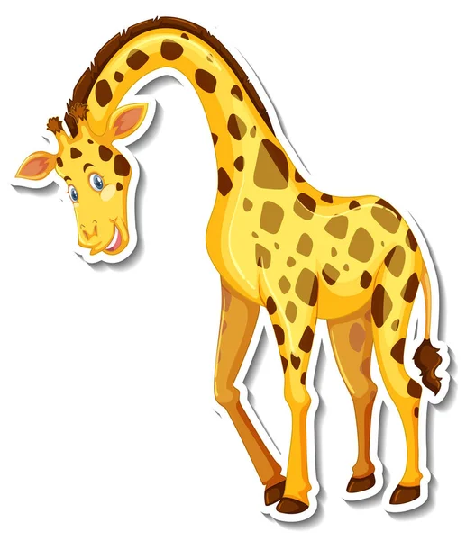 Иллюстрация Наклейки Жирафа Животных — стоковый вектор