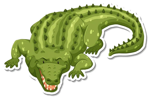 Modelo Adesivo Crocodilo Desenho Animado Personagem Ilustração —  Vetores de Stock