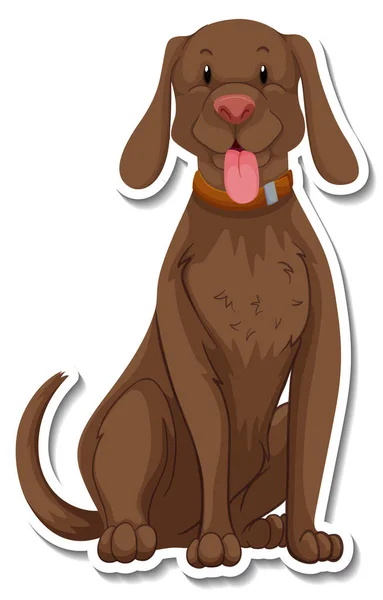 Sticker Template Dog Cartoon Character Illustration — Stock Vector