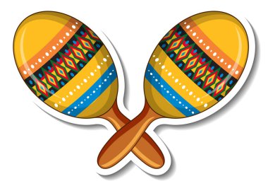 Maracas müzik enstrümanı çizgi film illüstrasyonu