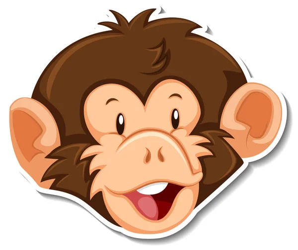 Head Monkey Animal Cartoon Sticker Illustration — 图库矢量图片