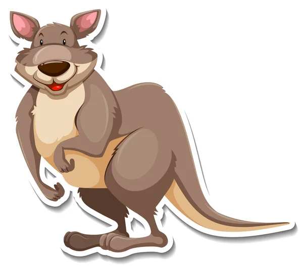 Kangaroo Cartoon Character Sticker Illustration — Stock Vector