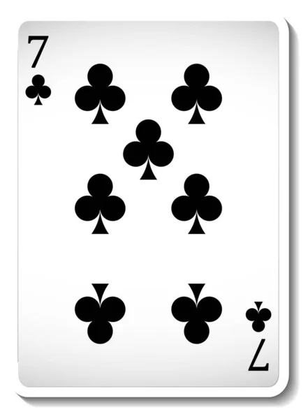 Seven Clubs Playing Card Isolated Illustration — стоковый вектор