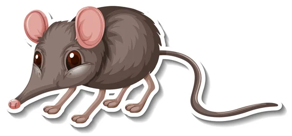 Shrew Animal Cartoon Sticker Illustration — стоковый вектор