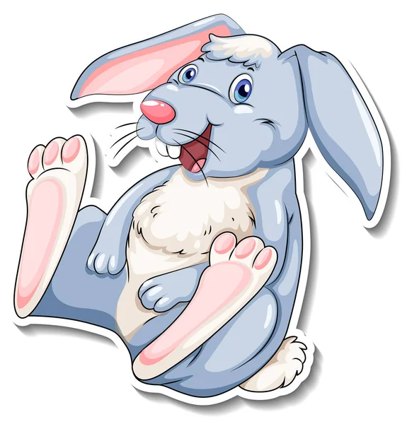 Rabbit Animal Cartoon Sticker Illustration — Vetor de Stock