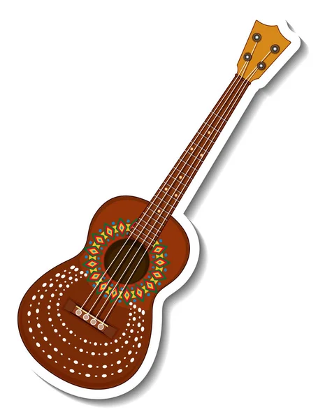 Mexikói Gitár Hangszer Karikatúra Illusztráció — Stock Vector