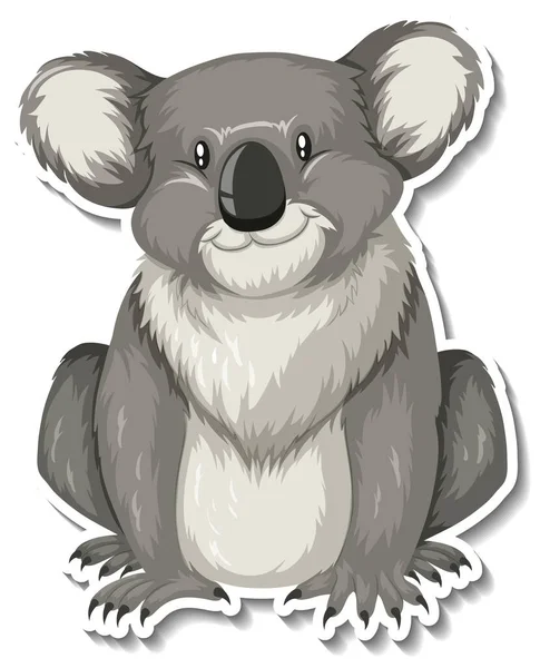 Koala Animal Cartoon Sticker Illustration — Vettoriale Stock