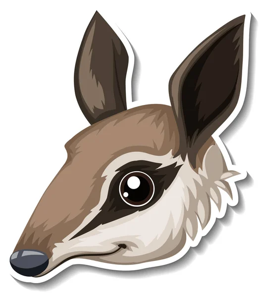 Head Animal Cartoon Sticker Illustration — Stock Vector