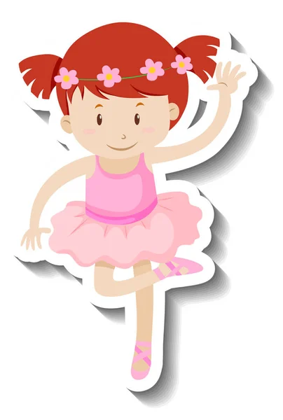 Little Ballerina Cartoon Character Illustration — Wektor stockowy