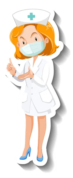 Vrouwelijke Verpleegster Cartoon Karakter Illustratie — Stockvector