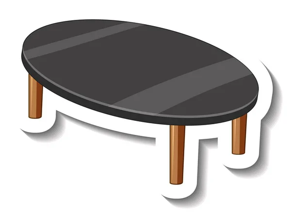 Black Center Table Isolated White Background Illustration — Vector de stock