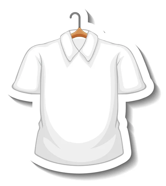 Camisa Branca Adesiva Ilustração Estilo Cartoon — Vetor de Stock