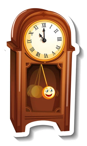 Analog Antique Clock Cartoon Style Illustration — Stock Vector
