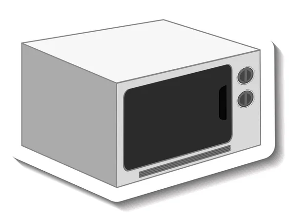 Isolated White Microwave Sticker Illustration — Stockvektor
