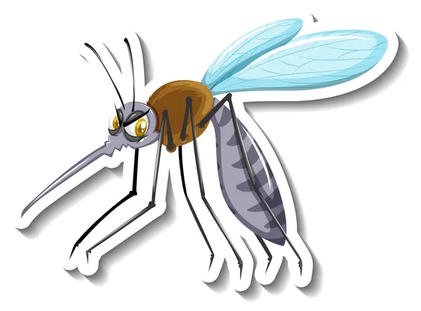 Mosquito Animal Cartoon Sticker Illustration — Wektor stockowy