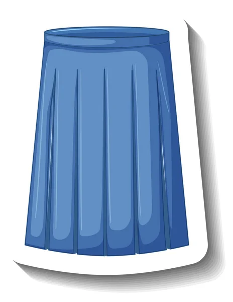 Blue Pleated Skirt Cartoon Style Illustration — Wektor stockowy